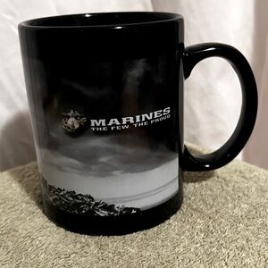 USMC Coffee Mug In Shades Of Black & Gray Battle Of Iwo Jima
